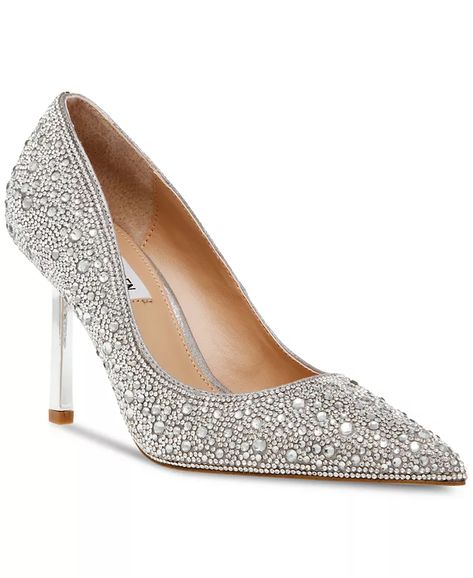 Steve Madden - Women's Classie Pointed-Toe Stiletto Pumps Queen Elizabeth Wedding, Steve Maddens, Black Beaded Dress, Rhinestone Pumps, Comfy Heels, Slip On Pumps, Rhinestone Shoes, Rhinestone Heels, Animal Coloring