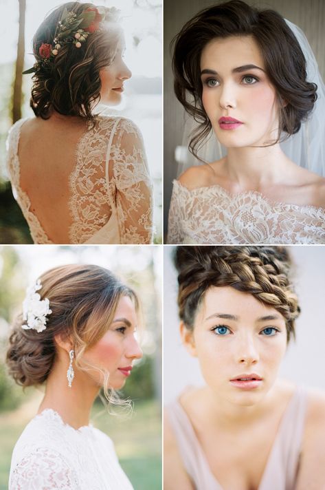 How to Find the Right Wedding-Day Hairstyle The Most Flattering Hairstyles For Your Face Shape! Oval Face Updo Wedding Hairstyles, Wedding Hair Heart Shaped Face, Wedding Hairstyles For Heart Shaped Face, Square Face Bridal Hairstyles, Wedding Hair For Oval Face Shape, Simple Bridal Hairstyle, Bridesmaid Hair Side, Heart Shaped Face Hairstyles, Diamond Face Hairstyle