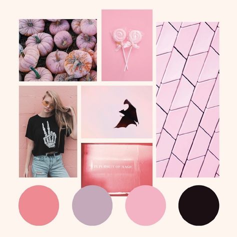 This is my fall moodboard for all things halloween this year. It’s a bit different — very very PINK! — and I’m loving it. I’ll likely sprinkle in the traditional orange too but I really want to try a fresh take on the fall feel. Think feminine, edgy, witchy, magic, celestial. #expressyourfallmood @roymeister @heatherslettering @heyalissandra @jenprocreates @jessmillerdraws @snippetsofwhimsy #fallmoodboard #edgyfeminine #pinkhalloween Witchy Palette, Halloween Nail Colors, Halloween Color Palette, Fall Moodboard, Halloween Color, Fall Mood Board, Halloween This Year, Pink Halloween, Fall Feels