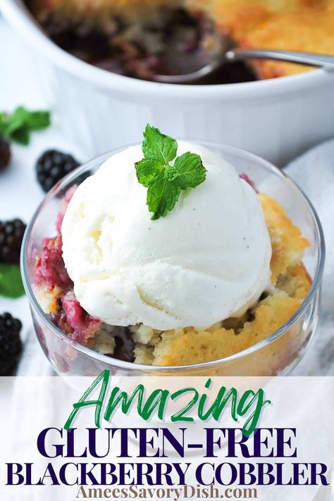 Gluten Free Cobbler Recipe, Black Raspberry Cobbler, Gluten Free Blackberry Cobbler, Southern Blackberry Cobbler, Gluten Free Fruit Desserts, Gluten Free Cobbler, Easy Blackberry Cobbler, Raspberry Cobbler, Blackberry Cobbler Recipe