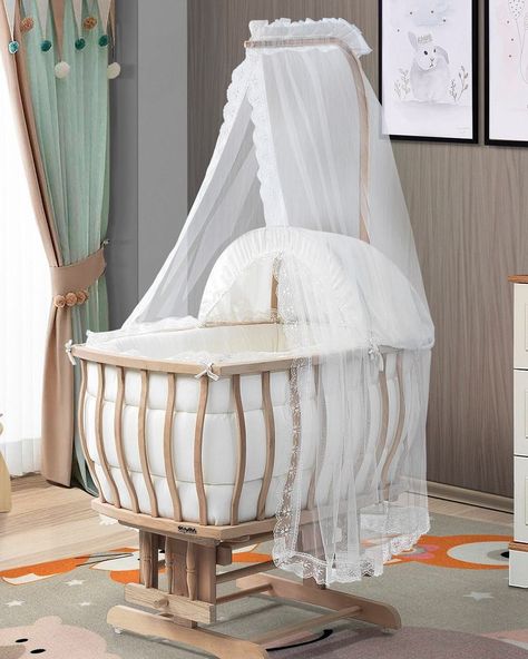 Wood Cradle, Baby Cradle, Baby Bassinet, Baby Room Design, Moses Basket, One Bed, Baby Crib, Baby Cribs, Cool Baby Stuff