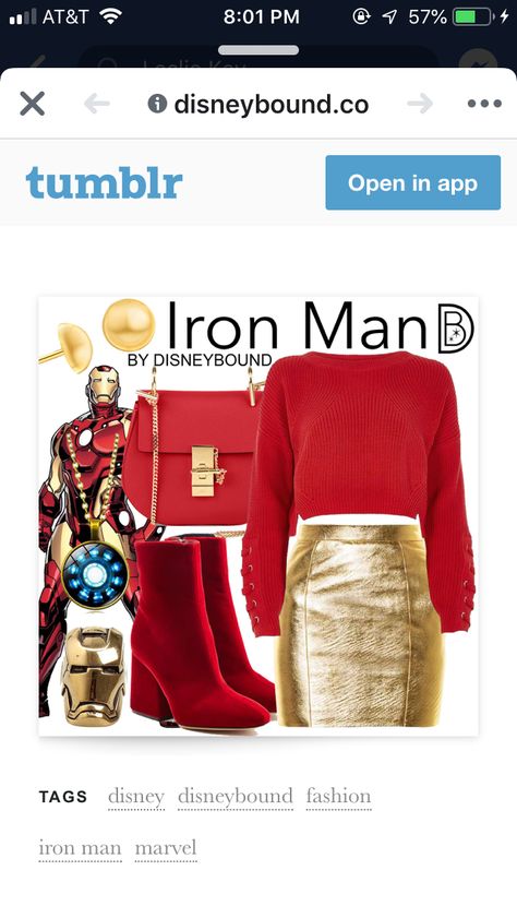 Iron Man Disney Bounding Men, Marvel Disneybound, Marvel Style, Disney Bounding, Iron Man, Polyvore Image, Marvel, Disney