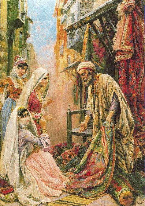 Roberto Raimondi (Italian , 1877-1961)   –   The Merchant Old Cairo, Arabian Art, Old Egypt, Historical Painting, Art Ancien, Portrait Photos, Italian Painters, Islamic Paintings, Eastern Art