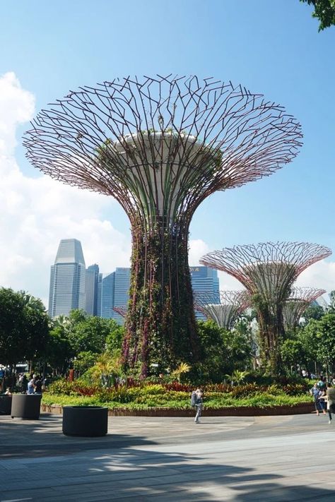 "🌺🌳 Explore the futuristic Gardens by the Bay! Marvel at stunning Supertree structures, lush greenery, and spectacular floral displays in Singapore’s urban garden paradise. 🌸🌆 #GardensByTheBay #Singapore #UrbanGardens" Futuristic Garden, Gardens By The Bay Singapore, Sutro Baths, Garden Paradise, Water Gardens, Gardens By The Bay, Lush Greenery, Floral Display, Green Space