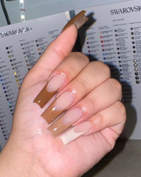 Brown Acrylic Nails, Long Square Nails, Tapered Square Nails, Basic Nails, Fall Acrylic Nails, Short Square Acrylic Nails, Long Acrylic Nails Coffin, Long Square Acrylic Nails, Halloween Nail