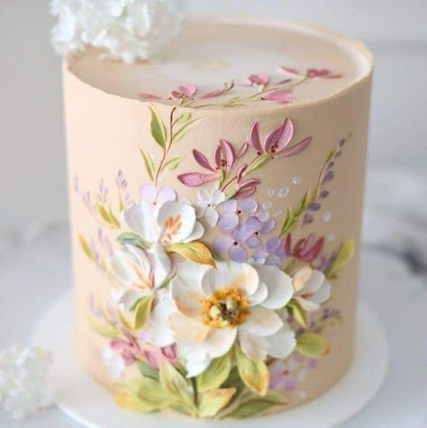 Palette Knife Cake Decorating, Buttercream Painted Cakes, Palette Knife Cake, Beaufort Wedding, Butter Cream Cakes, Cake Decoration Ideas, Cream Cakes, Cake Business, Painted Cakes