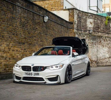 BMW F83 M4 white cabrio slammed Bmw M4 Cabrio, Bmw Cabrio, Z4 Bmw, M4 Convertible, Private Number Plates, Wealthy Lifestyle Luxury, Bmw Tuning, Bmw Convertible, F83 M4