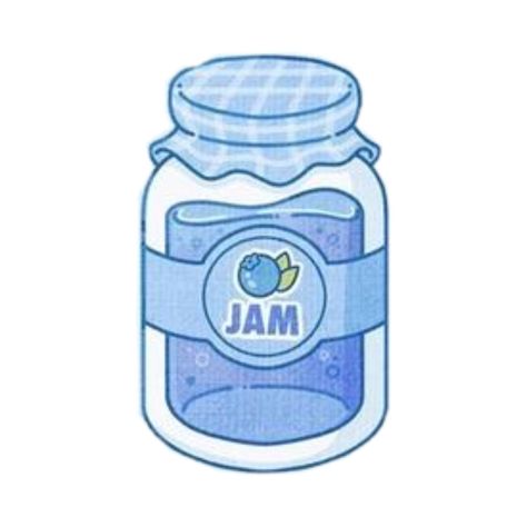 Blue Things To Draw, Muffin Cartoon, 30 Day Drawing Challenge, Chibi Food, Sticker Design Inspiration, Arte Van Gogh, Blueberry Jam, Blue Food, Simple Cartoon