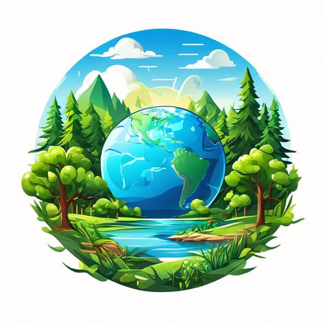 WORLD ENVIRONMENT DAY ICON SHARP DETAILED... Diy Jungle Decorations, World Environment Day Poster, Environment Day Poster, World Environment Day Posters, Front Mehndi, Environment Logo, Alam Sekitar, Jungle Decorations, Nature Symbols