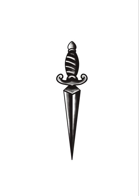 Pirate Knife Tattoo, Pirate Dagger Tattoo, American Traditional Knife Tattoo, Trad Dagger Tattoo, Traditional Dagger Tattoo Design, Old School Dagger Tattoo, Gio Tattoo, American Traditional Dagger Tattoo, Dagger Traditional Tattoo