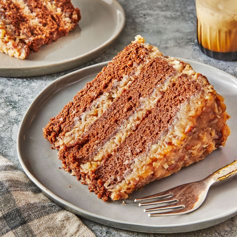 Southern Living - German chocolate cake is Southern baking... Southern Living German Chocolate Cake, Southern Baking, German Chocolate Cake Recipe, German Chocolate Cake, German Chocolate, Chocolate Cake Recipe, Southern Living, The 1950s, Cake Recipe