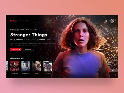 Landing Page: Netflix UI Design by Manish Singla Designs Netflix Landing Page Design, Netflix Website Design, Netflix Layout Design, Netflix Web Design, Movie App Ui Design, Netflix Poster Design, Netflix Home Page, Cosplay Meme, Interactive Magazine