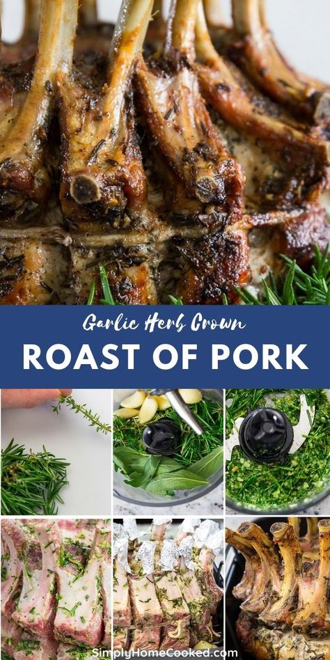 Crown Pork Roast Recipes, Pork Roast Recipes Oven, Pork Crown Roast, Crown Roast Of Pork, Pork Roast Crock Pot Recipes, Oven Roasted Pork, Roasted Pork Shoulder, Crown Roast, Crockpot Pork Roast