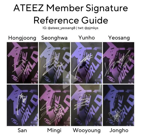 Ateez Signature, Ateez Members, Photo Cards, Concert