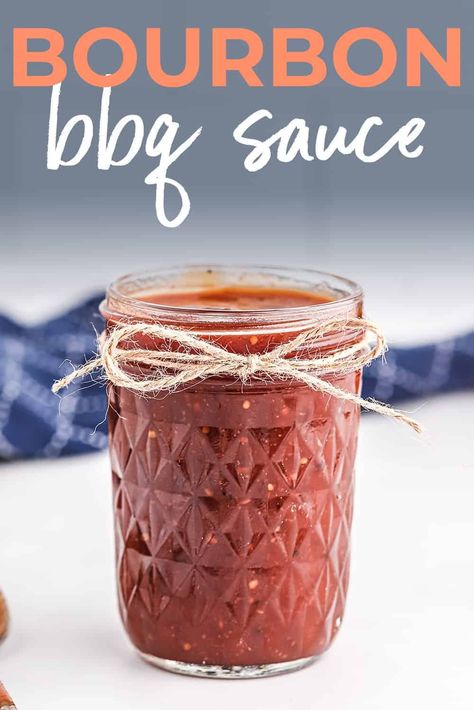 Just 15 minutes to make this homemade bourbon bbq sauce! Perfect for slathering over ribs, chicken, and pork! Texas Bbq Sauce, Vinegar Bbq Sauce, Homemade Bourbon, Carolina Bbq Sauce, Chicken Strip Recipes, Homemade Bbq Sauce Recipe, Barbecue Sauce Recipes, Homemade Barbecue Sauce, Texas Bbq