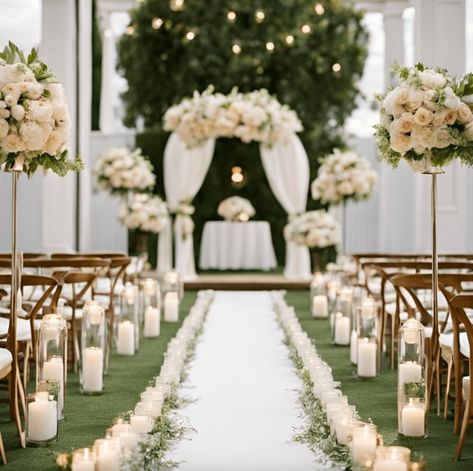 Ceremony Aisle Flowers, Wedding Aisle Decoration, Wedding Walkway, Romantic Wedding Style, Aisle Decorations, Backyard Wedding Ceremony, Wedding Isles, Wedding Dress Jewelry, Aisle Flowers