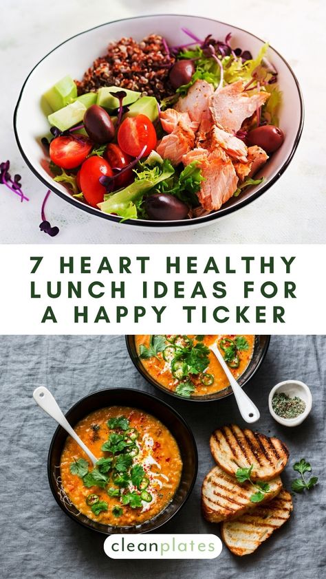 7 Heart Healthy Lunch Ideas For a Happy Ticker Heart Healthy Menu Plan, Lunch Ideas For High Cholesterol, Healthy Meals For Heart Patients, Easy Low Cholesterol Lunches, Heart Healthy Work Lunches, Heart Healthy Snacks For Men, Easy Heart Healthy Lunch Ideas, Heart Healthy Lifestyle, Heart Healthy Lunch Recipes