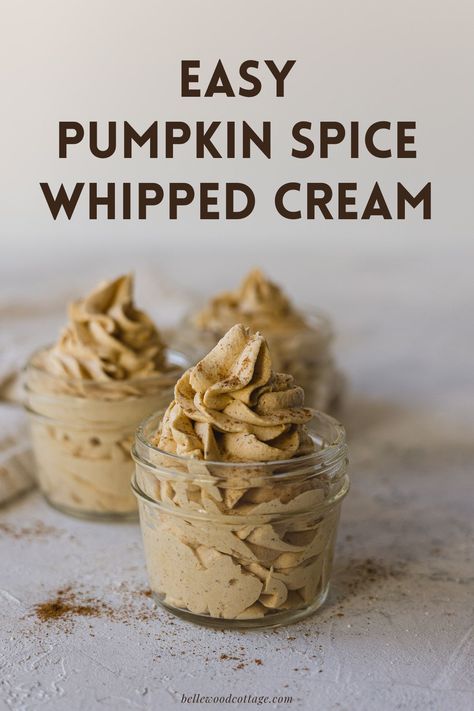 Pumpkin Spiced Whipped Cream, Homemade Pumpkin Whipped Cream, Pumpkin Cream Filling, Fall Whipped Cream, Heavy Cream Icing Recipes, Pumpkin Pie Whipped Cream, What To Make With Whipping Cream, Pumpkin Spice Whipped Cream, Sugar Cookie For One