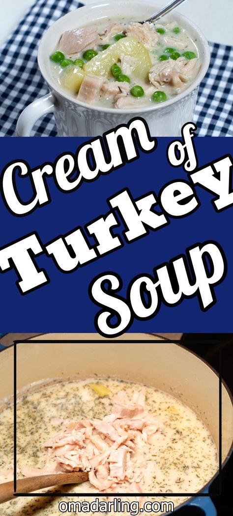 Thick Turkey Soup, Cream Of Turkey Soup Recipe Simple, Cream Of Turkey Soup Recipe, Turkey Soup Leftover, Turkey Stew Recipes, Creamed Turkey Recipe, Cream Of Turkey, Cream Of Turkey Soup, Soup Base Recipe