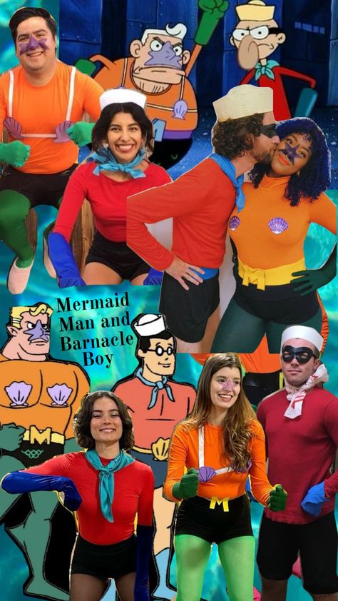 #mermaidman #barnacleboy #SpongeBob #heroes #underthesea #duocostume #trickortreat Spongebob Costumes Group, Spongebob Costumes, Spongebob Costume, Mermaid Man, Duo Costumes, Boy M, Halloween Inspo, Under The Sea, Trick Or Treat