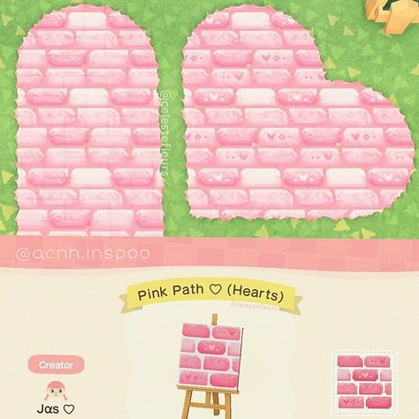 Acnh Rose Brick Path, Animal Crossing Paving Codes, Heart Path Acnh, Animal Crossing Pathways Design, Animal Crossing Path Codes, Instagram Qr Code, Pink Island, Animal Crossing Funny, Animal Crossing Memes