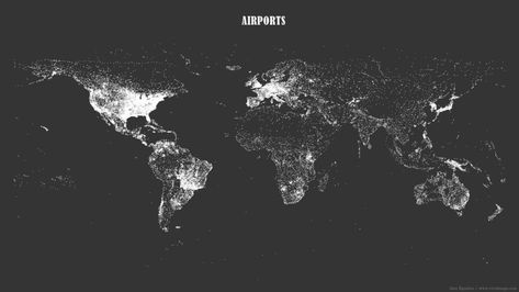 All Airports Around the World Mapped - Vivid Maps World Map Graphic, Hamburg Airport, Old Commercials, Air Traffic Control, Map Graphic, Kunming, Old World Maps, College Park, World Maps