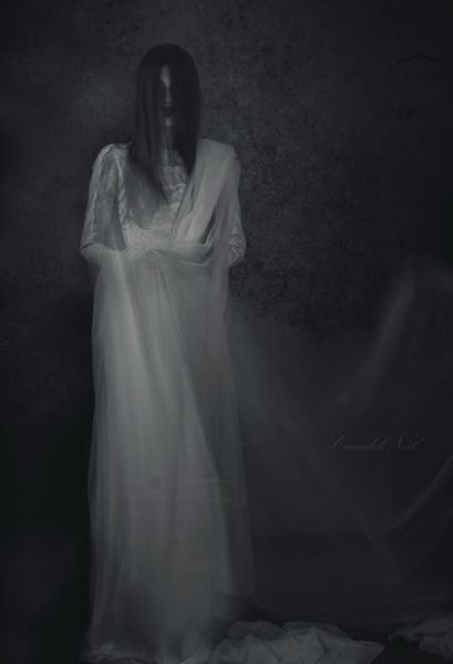 by LostCaradelNeil.deviantart.com White Lady Ghost, Female Ghost, Dark Visions, Creepy Monster, Moody Art, White Lady, Long Dark Hair, Iranian Women, Secret Places