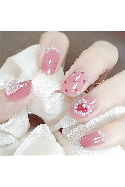 Nail Beads, Pearl Nail Art, Star 3d, Pearl Nail, Fake Nails Designs, Nail Art Charms, Manicure Diy, Studded Nails, Pearl Nails