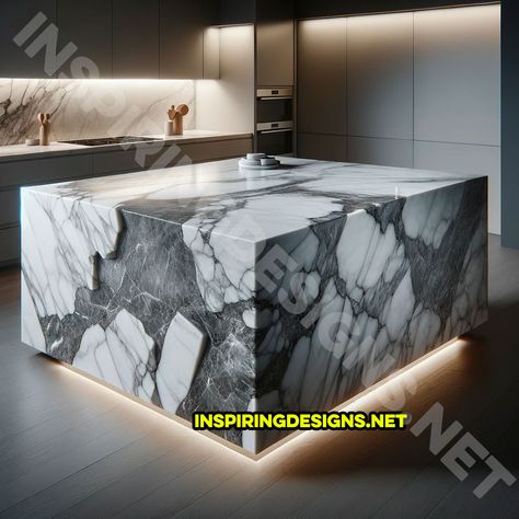 These Raw Stone Kitchen Islands Are The Ultimate Fusion of Function and Earthy Elegance – Inspiring Designs Stone Kitchen Island, Earthy Elegance, Avant Garde Art, Stone Kitchen, Kitchen Islands, Raw Stone, Built In Storage, A Kitchen, Spice Things Up