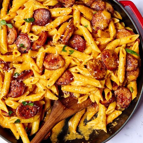 Smoked Sausage Cajun Alfredo Smoked Sausage Cajun Alfredo, Cajun Alfredo Recipe, Smoked Turkey Sausage, Cajun Alfredo, Sausage Alfredo, Cajun Seasoning Mix, Sausage Seasoning, Homemade Cajun Seasoning, Dinners Recipes