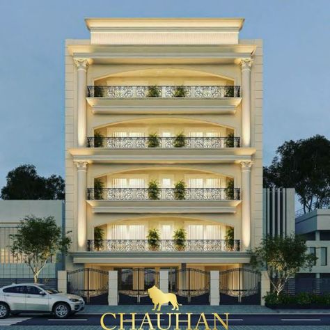 4storey House Design, 7 Floor Building Elevation, Appartment Elevations, Luxurious Flat, Resort Design Plan, Residential Architecture Apartment, House Structure Design, Apartments Exterior, House Outer Design