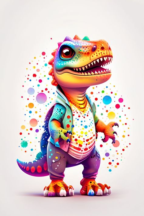 Rainbow Mural, Polka Dot Art, Dino Art, Iphone Wallpaper Texture, Colorful Dinosaur, Dinosaur Cartoon, Dinosaur Printables, Dinosaur Wallpaper, Dinosaur Images