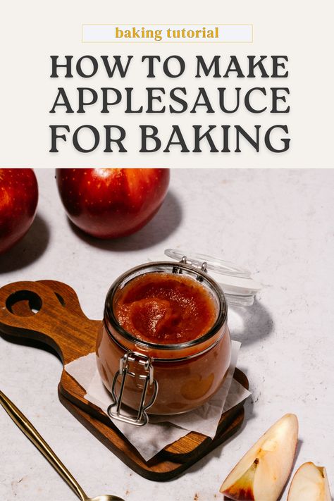 In this tutorial, I will teach you how to make the perfect applesauce for all your baking needs. Made with only two ingredients, you can use this applesauce as the hero ingredient or as a baking substitute. Easy Applesauce, How To Make Applesauce, Applesauce Recipe, Baking Easy, Best Baking, Apple Sauce Recipes, Baking Substitutes, Apple Varieties, Baking Tutorial