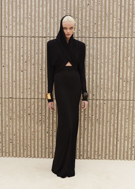 Ysl Runway, Ysl Dress, Minimal Dress, Fashion Landscape, Anthony Vaccarello, Hooded Dress, Wedding Outfits, Summer 2023, Seville