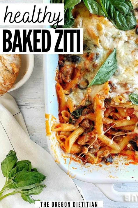 This quick & easy pasta recipe is freezer-friendly and uses ground turkey sausage! Using cottage cheese & vegetables, healthy baked ziti is sure to be a household favorite! Clean eating has never been easier. This is the best baked ziti recipe you'll ever have! Healthy Baked Ziti, The Best Baked Ziti, Quick Easy Pasta, Best Baked Ziti Recipe, Clean Eating Pasta, Easy Pasta Recipes Quick, Clean Eating Baking, Cheese Vegetables, Easy Pasta Recipe