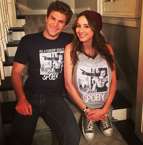 We love Spoby! | Pretty Little Liars Toby Pll, Pretty Little Liars Spencer, Spencer And Toby, Pll Cast, Keegan Allen, Troian Bellisario, Video Message, Spencer Hastings, Shay Mitchell