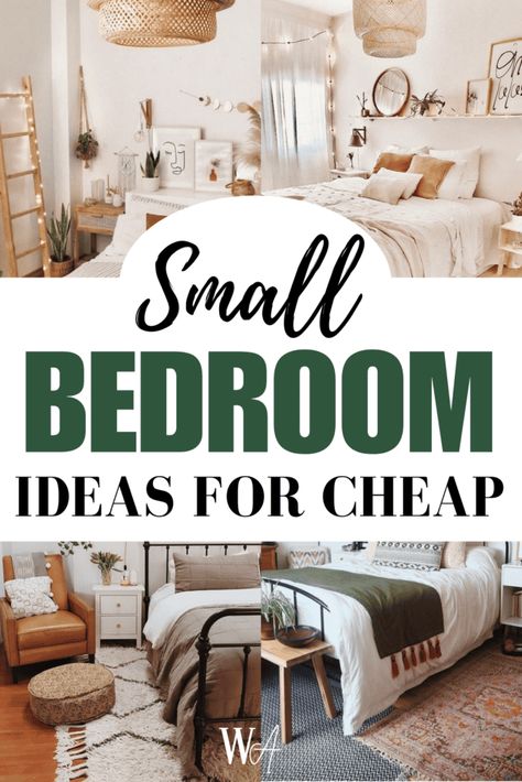 Small Bedroom Ideas: 1. Have a Small Bedframe 2. Wall Shelves 3. Have a Nightstand with Storage 4. Buy a Small Rug Small Bedroom Decorating Ideas, Small Bedroom Decorating, Simple Dresser, Nightstand With Storage, College Apartment Living Room, Small Apartment Bedrooms, Small Bedroom Ideas, Space Apartments, Small Apartment Design