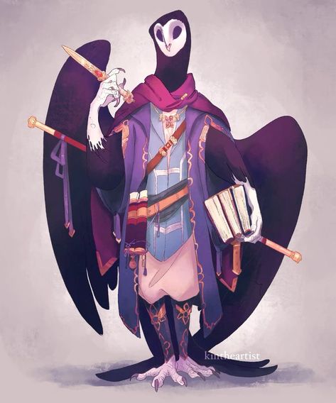 Owlin Dnd Sorcerer, Owlin Dnd Warlock, Owlin Wizard 5e, Librarian Dnd Art, Owling Dnd Art, Owl Person Dnd, Barn Owl Character Design, Weird Dnd Characters, Librarian Character Art