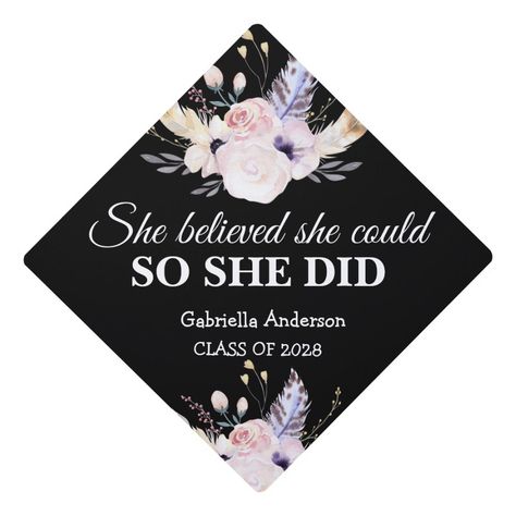 Floral Graduation Cap, Graduation Accessories, Custom Graduation Caps, Rose Gold Texture, Diy Graduation Cap, Grad Cap Ideas, Nevertheless She Persisted, She Persisted, Graduation Cap Ideas