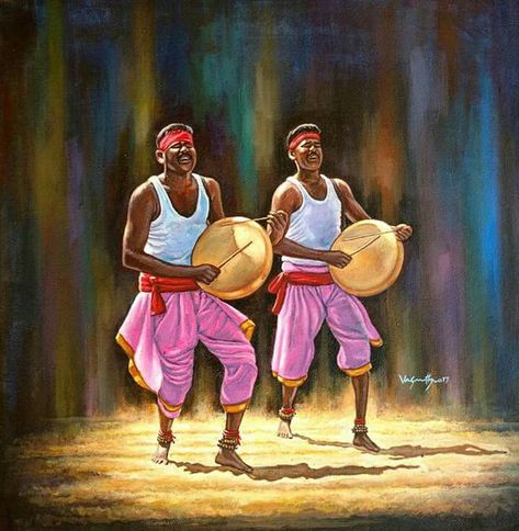 Tamilnadu Culture Drawing, Tamil Culture Painting, Tamil Culture Drawing, Chhattisgarh Culture Drawing, Tamil Art Culture, Tamil Culture, Festival Paint, Lion Photography, Indian Illustration