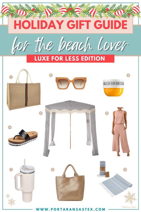 Luxe for less! Holiday gift ideas for the beach lover on your list. Gifts For Beach Lovers, Ideas For The Beach, Gifts For Old People, Beach Gift Ideas, Luxe For Less, Holiday Picks, Shade Tent, Head In The Sand, Seaside Decor