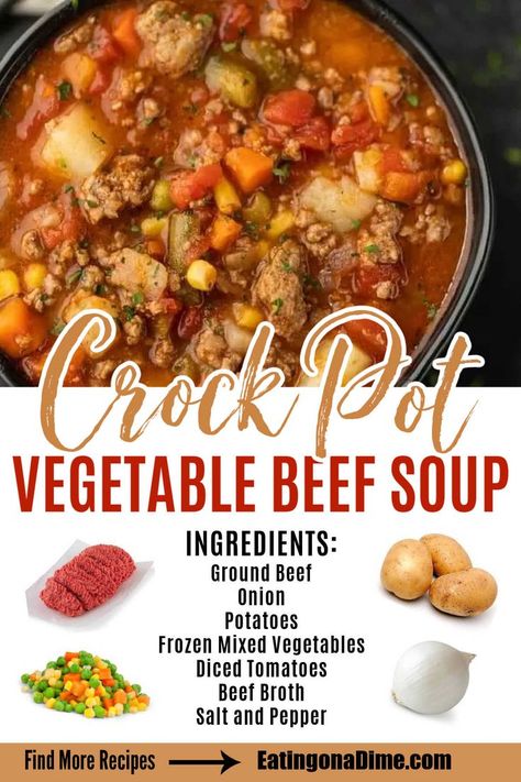 Busy Day Soup Recipes Crockpot, Vegetable Beef Soup Recipes Crockpot Easy, Vegetable Beef Soup With Canned Veggies, Vegetable Beef Soup With Pasta, Homemade Soup Instant Pot, Hamburger Vegetable Soup With Cabbage, Crock Pot Beef Veggie Soup, Spicy Vegetable Beef Soup, Hearty Vegetable Soup Crockpot