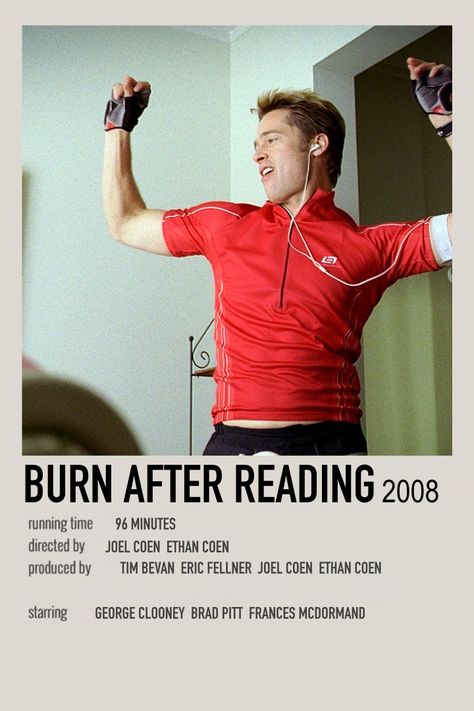 Burn After Reading Poster, Brad Pitt Movies, Burn After Reading, Frances Mcdormand, Cia Agent, Film Recommendations, Movies To Watch Teenagers, Iconic Movie Posters, Movie To Watch List