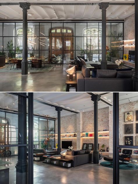 Open Plan Interior, Warehouse Renovation, Large Apartment, Warehouse Apartment, Industrial Loft Design, Open Plan Apartment, Warehouse Living, Modern Warehouse, Warehouse Loft