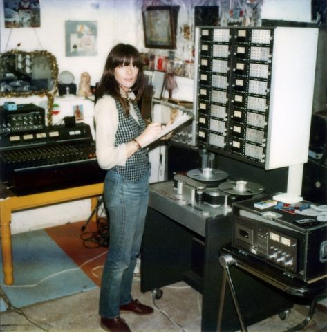 Cosey Fanni Tutti at the Industrial Records studio, Martello Street, Hackney, c. 1980 Painting Circles, Douglas Smith, Bridget Riley, Chris Carter, London Now, Boring People, British Artists, Heavy Machinery, Recording Studio