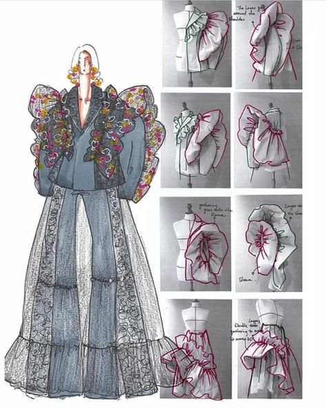 Fashion Shops Interior, Fashion Design Board Layout, Draping Portfolio, Fashion Collection Portfolio, Abstract Fashion Illustration, Mesh Illustration, Ruffles Drawing, Fashion Design Ideas, Lace Princess Dress