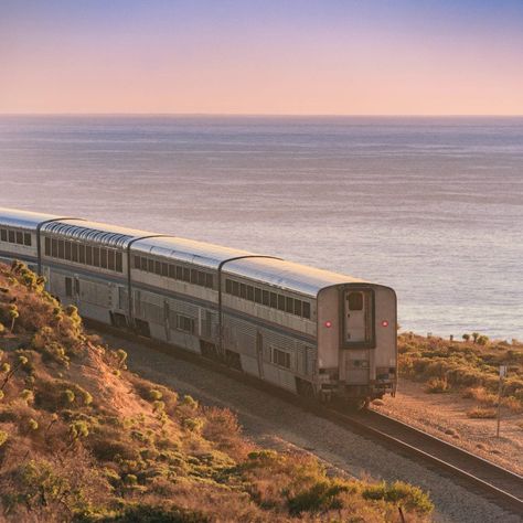 Amtrak Aesthetic, Train Across America, Amtrak Train Travel, 2024 Manifestation, Dream Trips, Water Station, Amtrak Train, Train Route, American Street