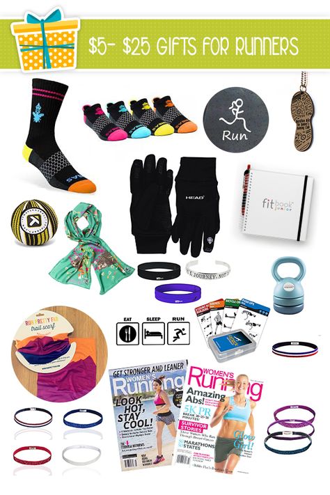 Gift Guide for Runners - stocking stuffer gift ideas that are under $25 Fitness Gift Guide, Gift Exchange Ideas, Party Crafts, Gifts For Runners, Workout Tips, Fitness Gifts, Stocking Stuffer Gifts, Cheap Gifts, Gift Exchange