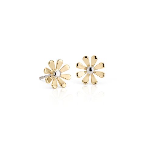 Engagement Look, Vintage Jewelry Diy, Bridal Earrings Studs, Preppy Jewelry, Open Flower, Daisy Studs, Platinum Earrings, Daisy Earrings, Flower Stud