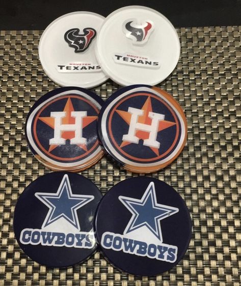 #resin #resinart #resincrafts #coasters #coastaldecor #homedecor #diy #diyhomedecor #texans #cowboy #astrosbaseball #houstontexans Resin Car Coasters Ideas, Resin Football Coasters, Dallas Cowboys Coasters, Baseball Coasters, Nfl Car Coasters, Epoxy Resin Diy, Astros Baseball, Resin Jewelry Diy, Diy Coasters